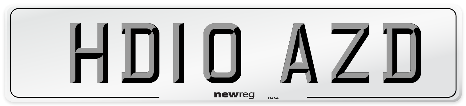 HD10 AZD Number Plate from New Reg